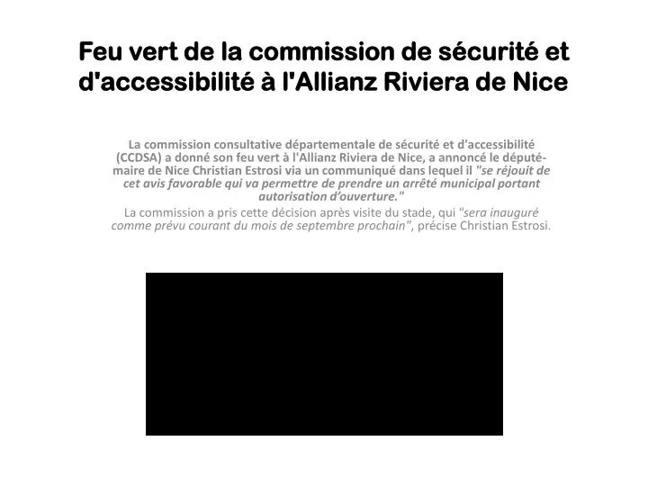 feu vert de la commission de s curit et d accessibilit l allianz riviera de nice