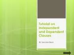 Tutorial on Independent and Dependent Clauses - slide 1