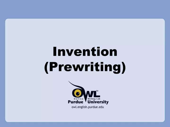 invention prewriting