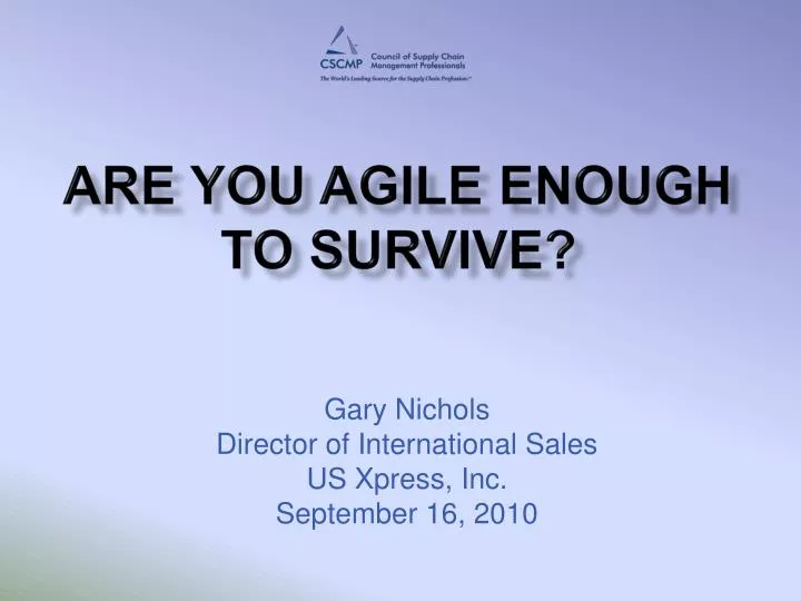 are you agile enough to survive