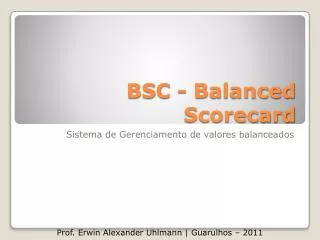 bsc balanced scorecard