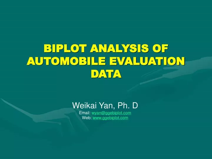 biplot analysis of automobile evaluation data