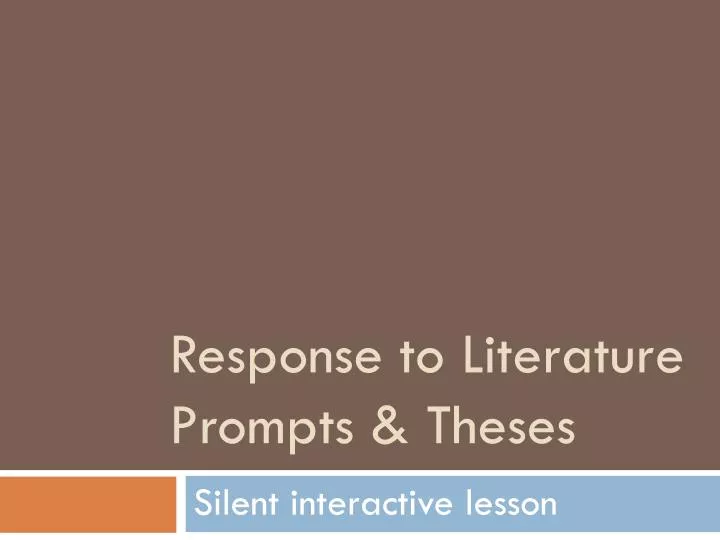 response to literature prompts theses