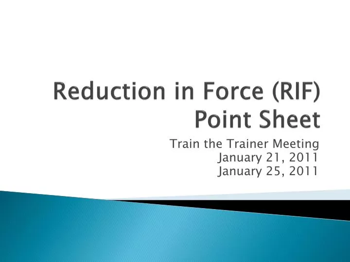 reduction in force rif point sheet
