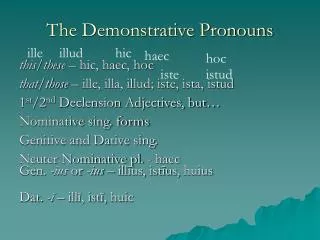the demonstrative pronouns