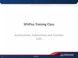 SPiiPlus Training Class