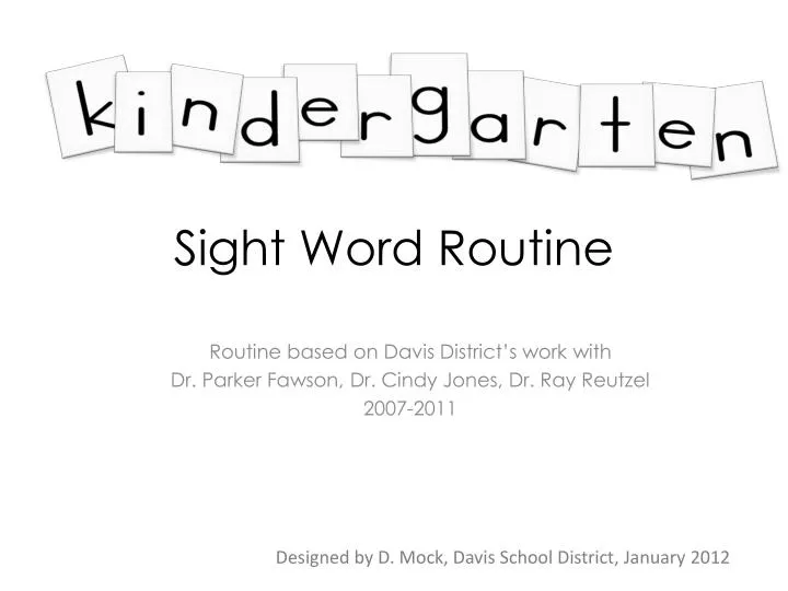 sight word routine