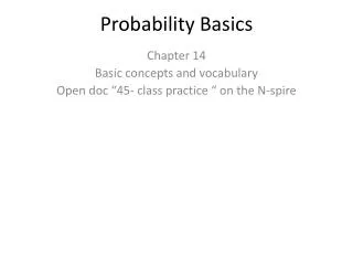 Probability Basics