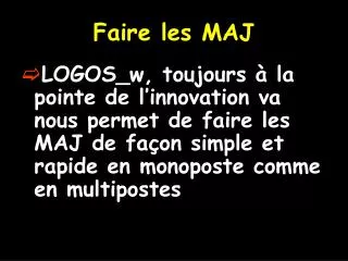 faire les maj