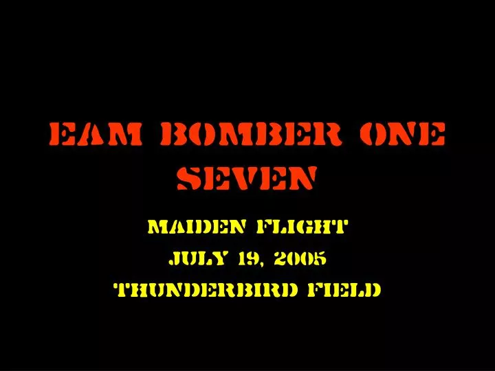 eam bomber one seven