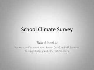 School Climate Survey