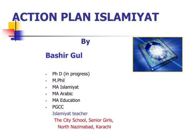 action plan islamiyat by