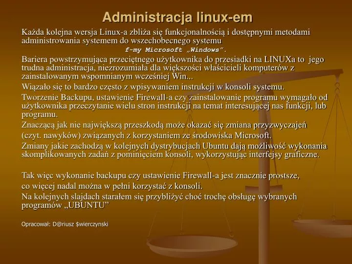 administracja linux em