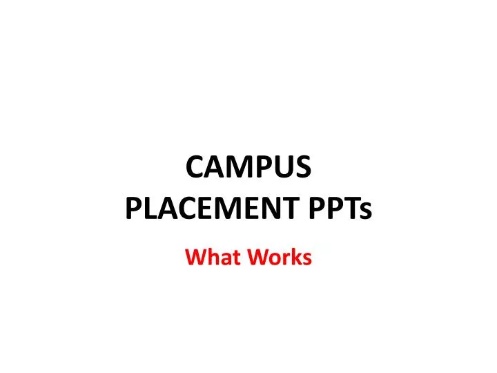 campus placement ppts