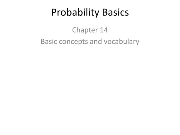 probability basics