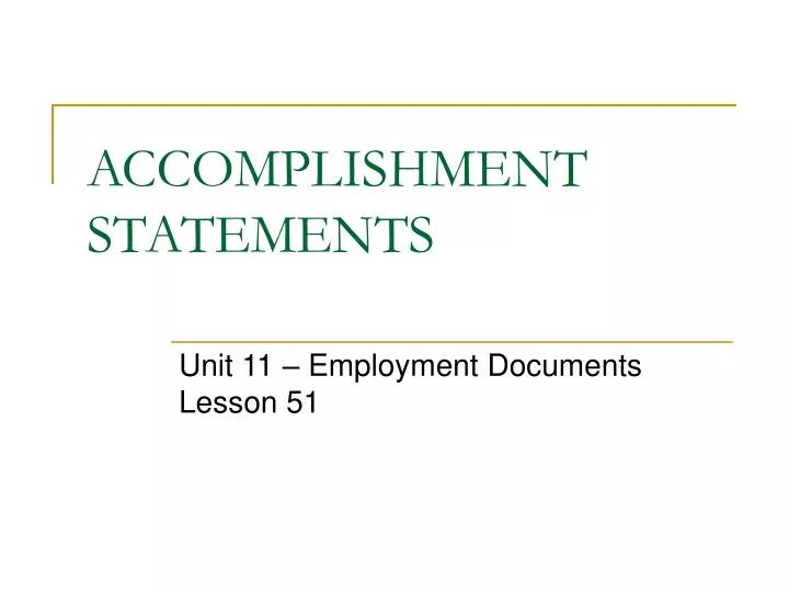 accomplishment statements