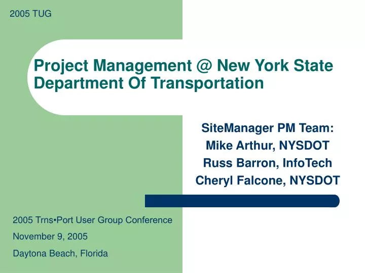 project management @ new york state department of transportation