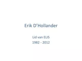 erik d hollander