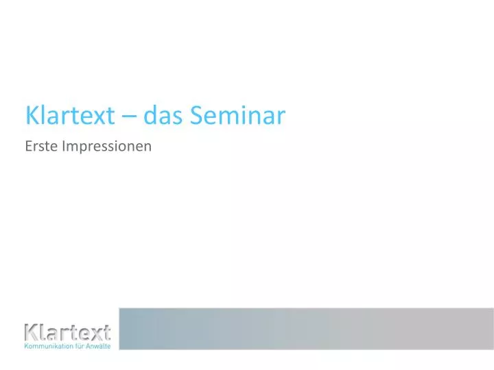 klartext das seminar