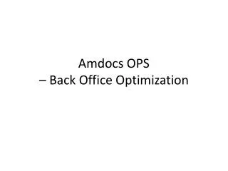 amdocs ops back office optimization