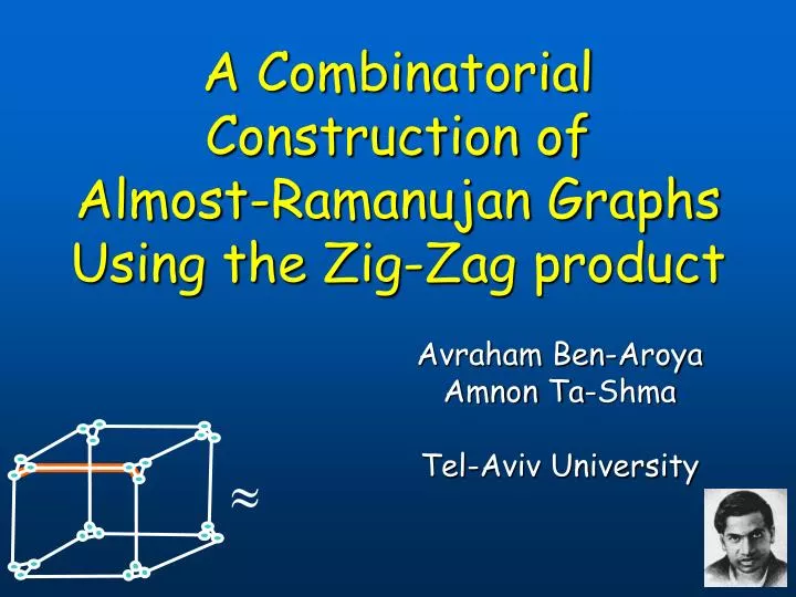 a combinatorial construction of almost ramanujan graphs using the zig zag product