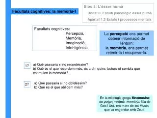 facultats cognitives la mem ria 1