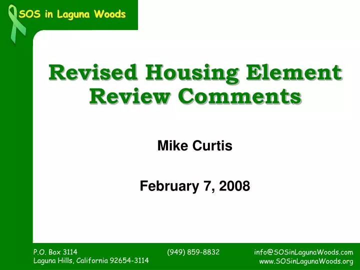 revised housing element review comments