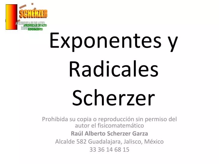 exponentes y radicales scherzer