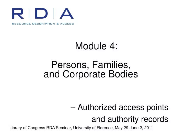 module 4 persons families and corporate bodies