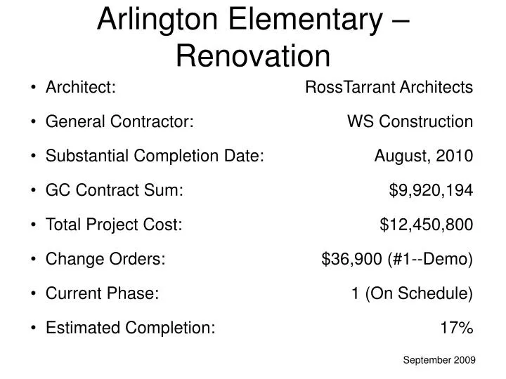 arlington elementary renovation