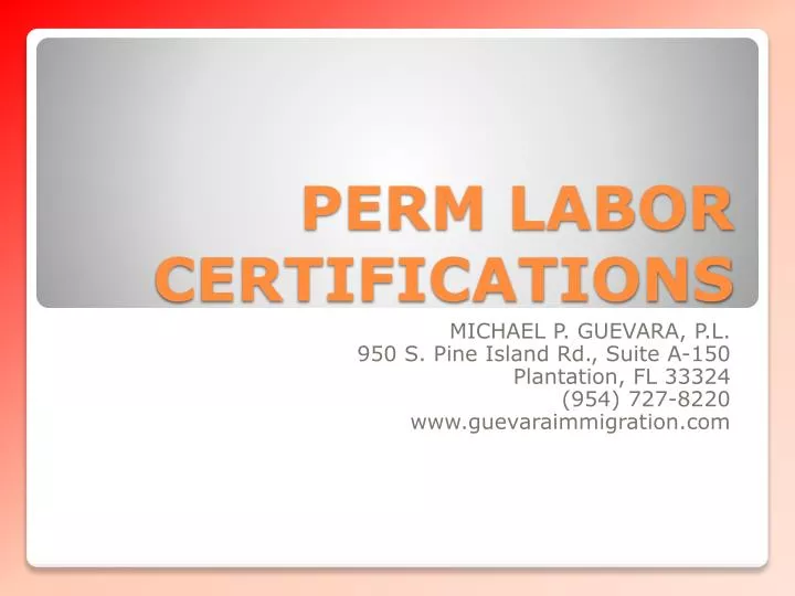 perm labor certifications