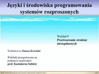 j zyki i rodowiska programowania system w rozproszonych