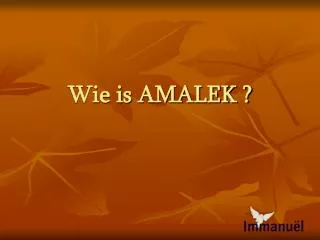wie is amalek