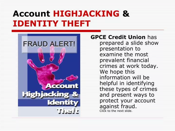 account highjacking identity theft