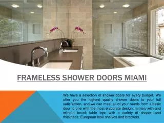 Shower Doors Fort Lauderdale