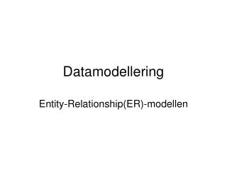 datamodellering