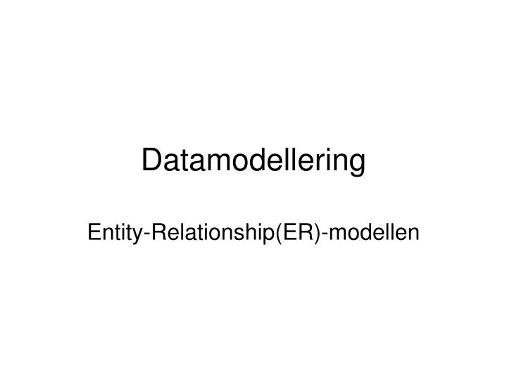 datamodellering