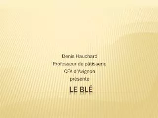 denis hauchard professeur de p tisserie cfa d avignon pr sente