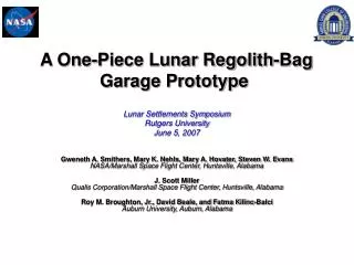 A One-Piece Lunar Regolith-Bag Garage Prototype