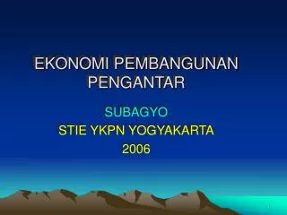ekonomi pembangunan pengantar