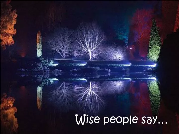 wise people say