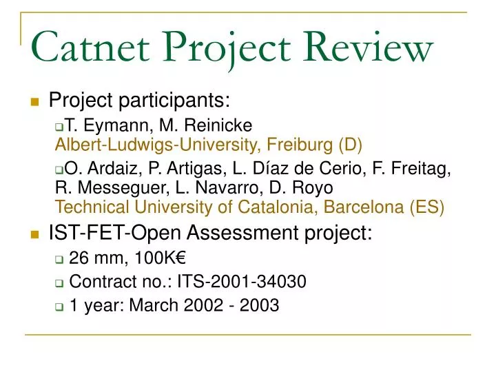 catnet project review