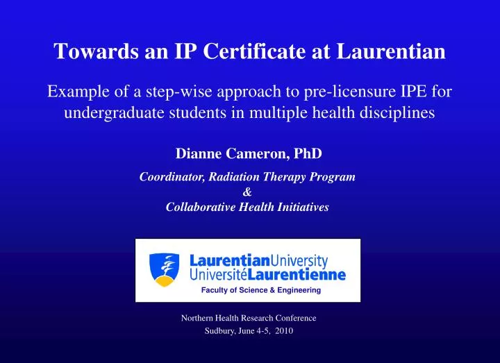towards an ip certificate at laurentian