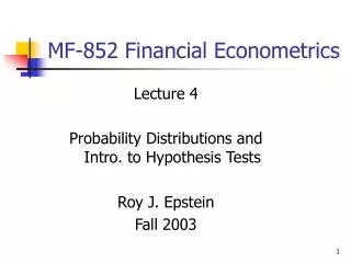 MF-852 Financial Econometrics