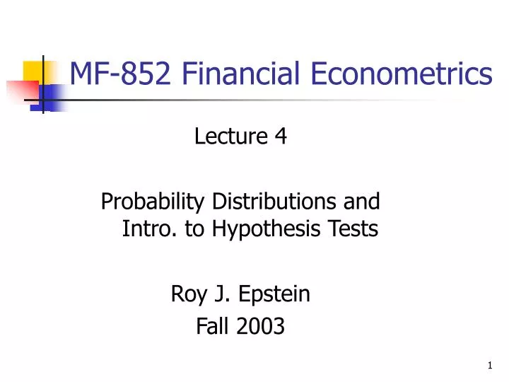 mf 852 financial econometrics