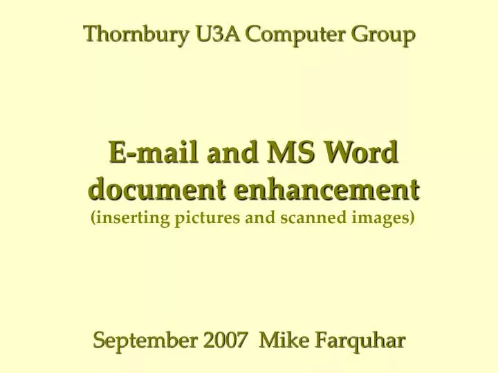 e mail and ms word document enhancement inserting pictures and scanned images