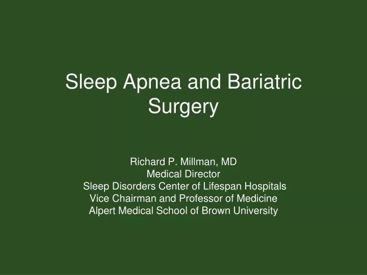 sleep apnea and bariatric surgery