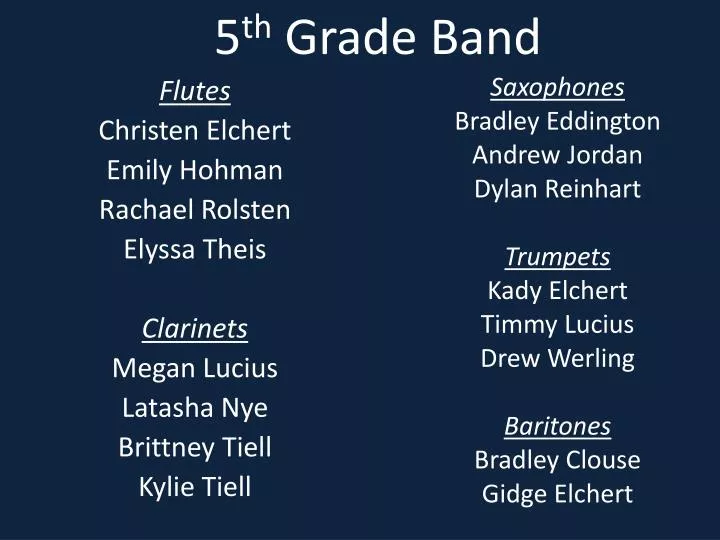 5 th grade band