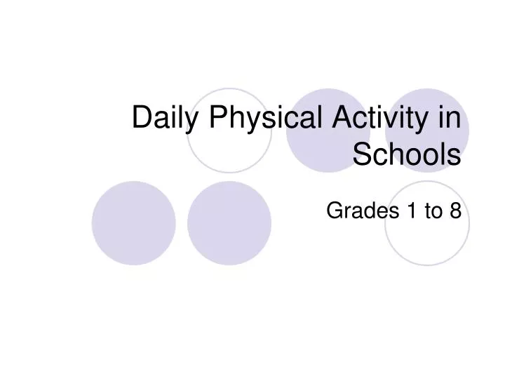 daily physical activity in schools