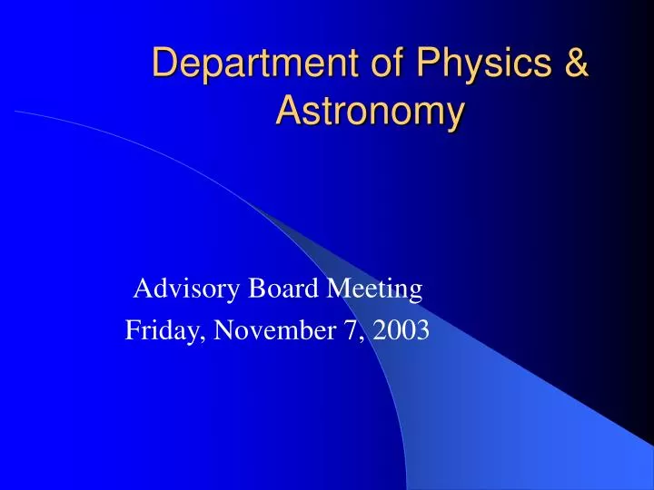 department of physics astronomy